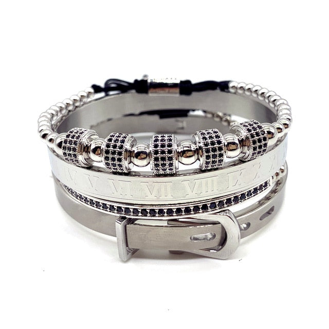 Luxury Men bracelet Titanium Steel 4pcs/Set