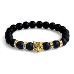 Charm Matte Black Leopard Bracelets for Men or Women