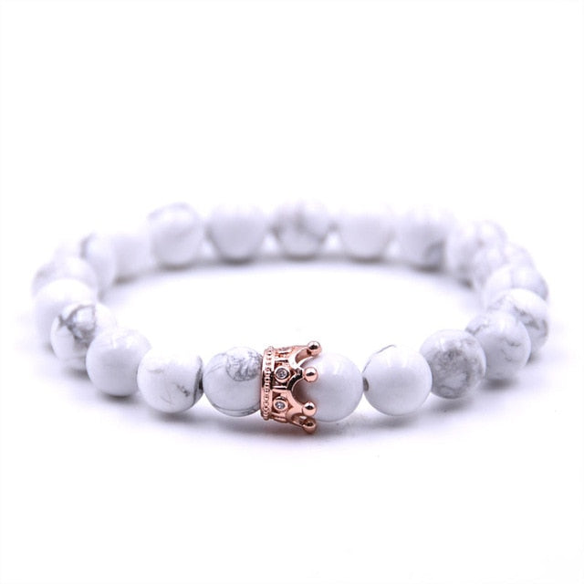 Couple Bracelet Stone Beads  Crown Bracelets For Man & Women