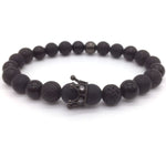 Lava Stone Pave CZ Imperial Crown And Helmet Charm Bracelets For Men & Women